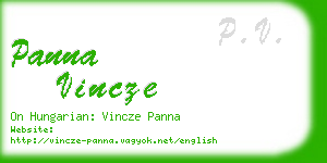 panna vincze business card